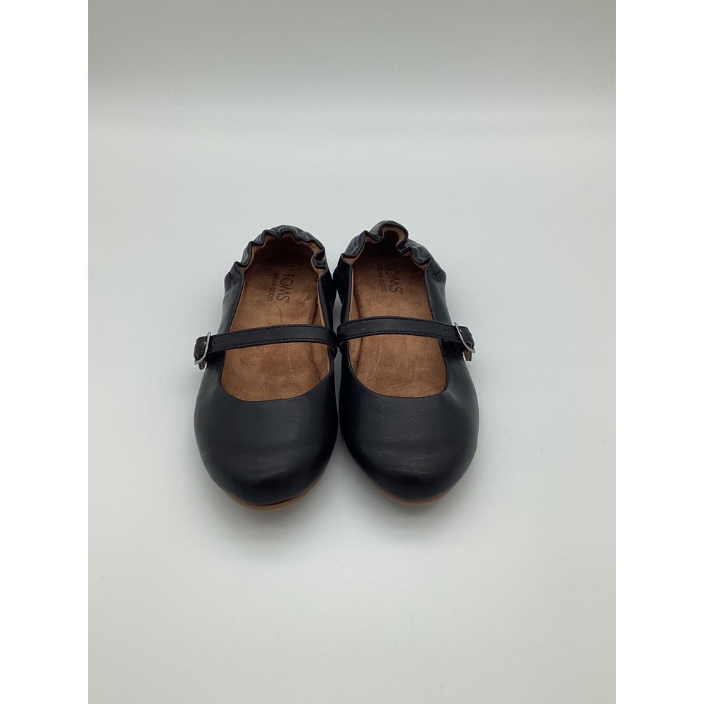 TOMS Sz 6 Black Mary Jane Ballet Flats Dark Academia Classic Minimalist Preppy